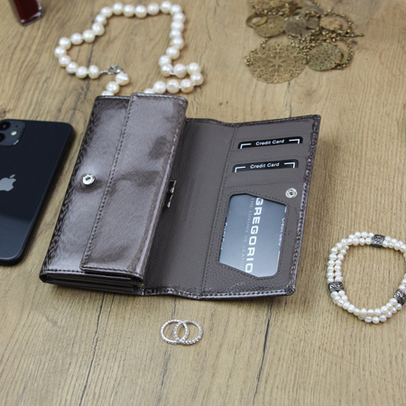 Portfel damski skórzany skóra naturalna Gregorio 