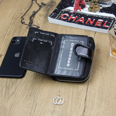 Gregorio portfel skóra naturalna czarny Gregorio BC-115 - kobieta