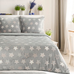 KOMPLET POŚCIELI FLANO 4 220 X 200 CM SREBRNY