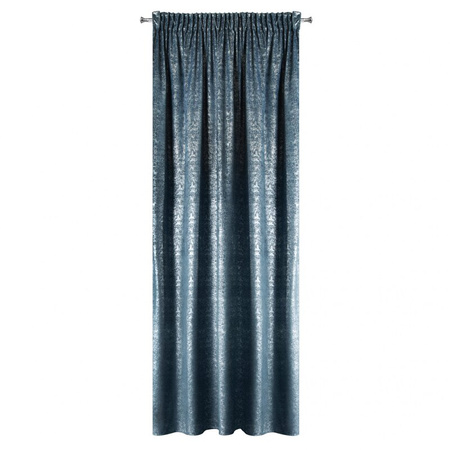 ZASŁONA GOTOWA D91 CYPR NA TAŚMIE 140 X 270 CM GRANATOWY