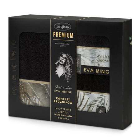 KOMPLET RĘCZNIKÓW EVA17 46 X 36 X 7 CM CZARNY
