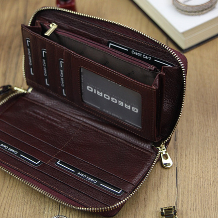 Portfel damski skórzany skóra naturalna Gregorio 