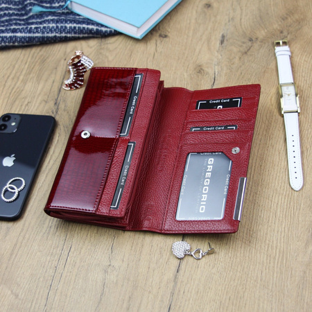 Portfel damski skóra naturalna skórzany Gregorio 