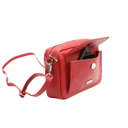 MiaMore torebka listonoszka skóra naturalna czerwony