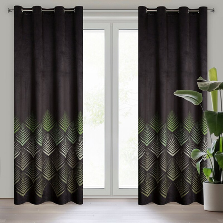 ZASŁONA GOTOWA ANGELINA 140 X 250 CM CZARNY