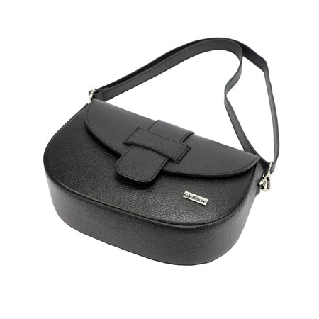 MiaMore torebka listonoszka skóra naturalna czarny