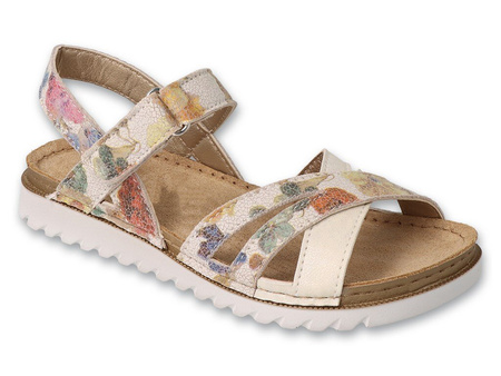 Befado - Obuwie dziecięce sandałki dla dziewczynki beżowe 