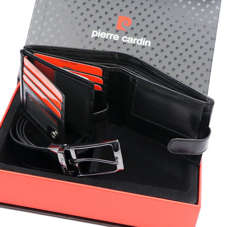Zestaw na prezent dla mężczyzny portfel i pasek męski skórzany Pierre Cardin