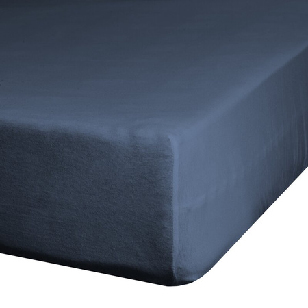 PRZEŚCIERADŁO Z GUMKĄ JERSEY D91 160 X 200 CM, WYS.30 CM GRANATOWY