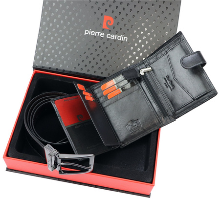 Zestaw na prezent dla mężczyzny portfel i pasek męski skórzany Pierre Cardin