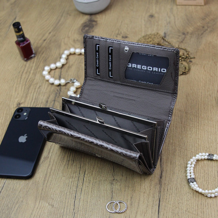 Portfel damski skórzany skóra naturalna Gregorio 