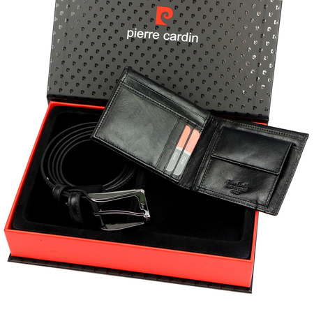 Zestaw na prezent dla mężczyzny portfel i pasek męski skórzany Pierre Cardin