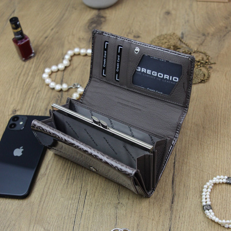 Portfel damski skórzany skóra naturalna Gregorio 