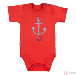 BODY niemowlęce wyprawka  LITTLE SAILOR KR CHŁ CZERWONE