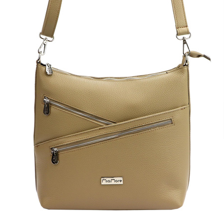 MiaMore torebka listonoszka skóra naturalna beżowy