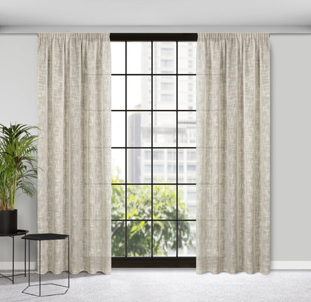 ZASŁONA GOTOWA RUBI NA TAŚMIE 140 X 270 CM BEŻOWY