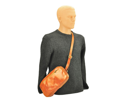 Torba saszetka listonoszka męska na ramię skórzana skóra naturalna Gregorio 