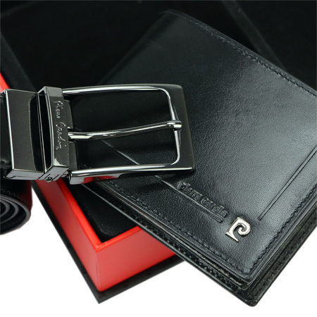 Zestaw na prezent dla mężczyzny portfel i pasek męski skórzany Pierre Cardin