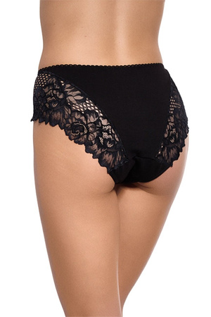 Figi 202 majtki damskie beżowo czarne 