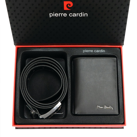 Zestaw na prezent dla mężczyzny portfel i pasek męski skórzany Pierre Cardin