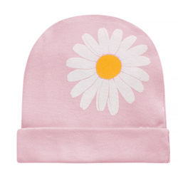 Czapka niemowlęca DAISY różowy,stokrotki 74