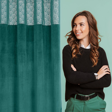 ZASŁONA GOTOWA D91 AGNES 140 X 250 CM TURKUSOWY