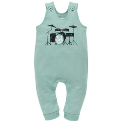 Spodnie ogrodniczki dresowe niemowlęce zielone Lets rock Pinokio