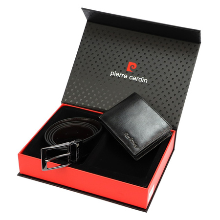 Zestaw na prezent dla mężczyzny portfel i pasek męski skórzany Pierre Cardin