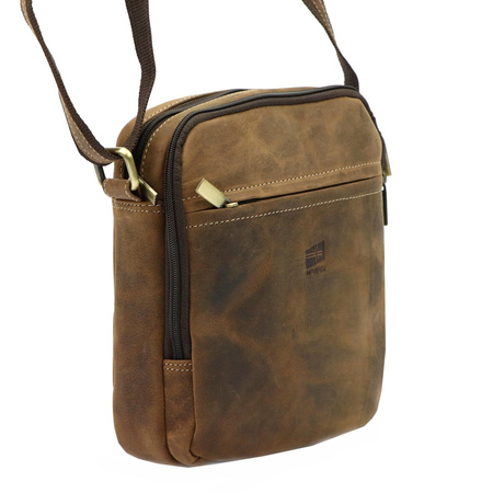 Torba saszetka na ramię męska skórzana skóra naturalna Nordee