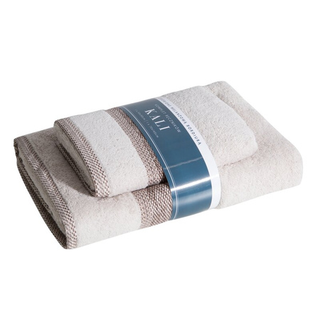 KOMPLET RĘCZNIKÓW 2 37 X 25 X 6 CM BEŻOWY