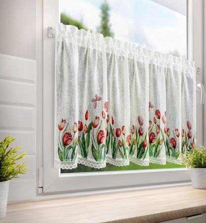 FIRANA GOTOWA STELLA NA TAŚMIE 150 X 60 CM BIAŁY