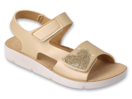 Befado - Obuwie dziecięce sandałki dla dziewczynki beżowe 