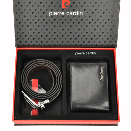 Zestaw na prezent dla mężczyzny portfel i pasek męski skórzany Pierre Cardin