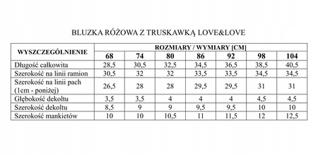 Bluzka koszulka Love and love Pinokio 68