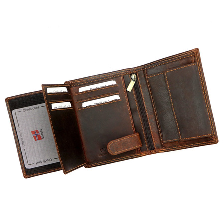 Portfel męski skórzany skóra naturalna Nordee