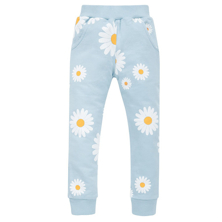 Spodnie DAISY niebieski,stokrotki 140