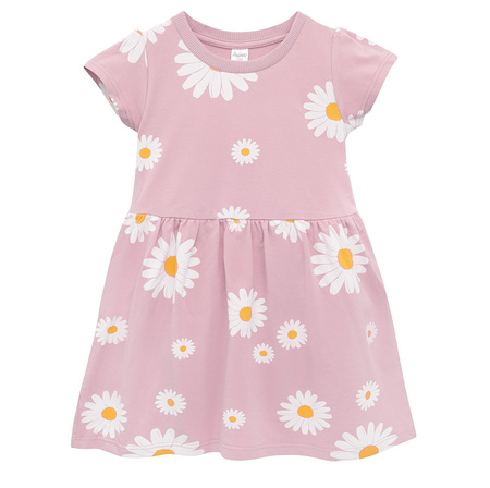 Sukienka KR DAISY różowy,stokrotki 86
