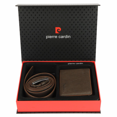 Zestaw na prezent dla mężczyzny portfel i pasek męski skórzany Pierre Cardin