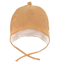 Czapka wiązana niemowlęca żółta Pinokio Tres Bien