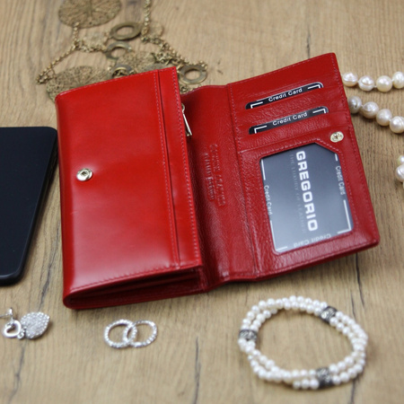 Portfel damski skórzany skóra naturalna Gregorio