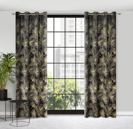 ZASŁONA GOTOWA STELLA 140 X 250 CM CZARNY