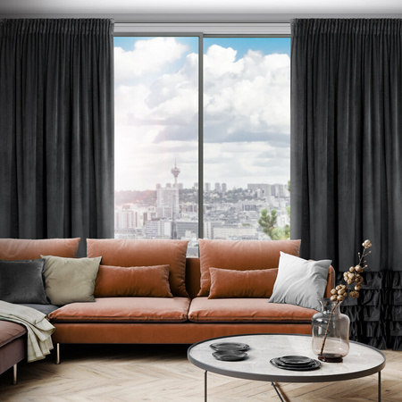 ZASŁONA GOTOWA DANI NA TAŚMIE 140 X 250 CM CZARNY