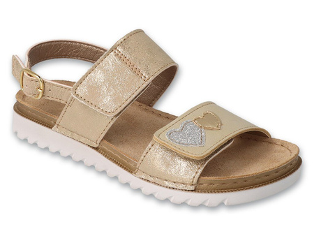 Befado - Obuwie dziecięce sandałki dla dziewczynki złote 