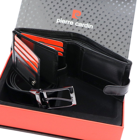 Zestaw na prezent dla mężczyzny portfel i pasek męski skórzany Pierre Cardin