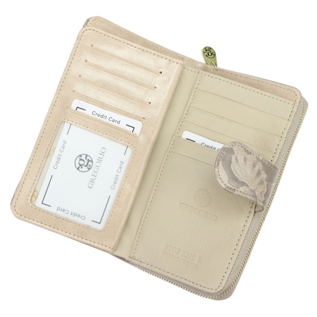 Portfel damski skórzany skóra naturalna + skóra ekologiczna Gregorio