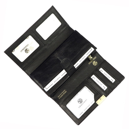 Gregorio portfel skóra naturalna licowa czarny GS-102 - kobieta