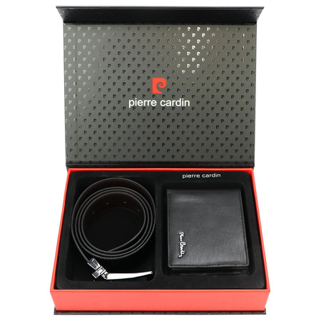 Zestaw na prezent dla mężczyzny portfel i pasek męski skórzany Pierre Cardin