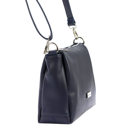 MiaMore torebka listonoszka skóra naturalna niebieski