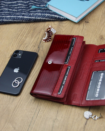 Portfel damski skóra naturalna skórzany Gregorio 