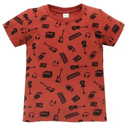 Tshirt LETS ROCK czerwony,rock 128